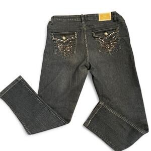 Glory Jeans Dark Wash Embellished Skinny Jeans, W28